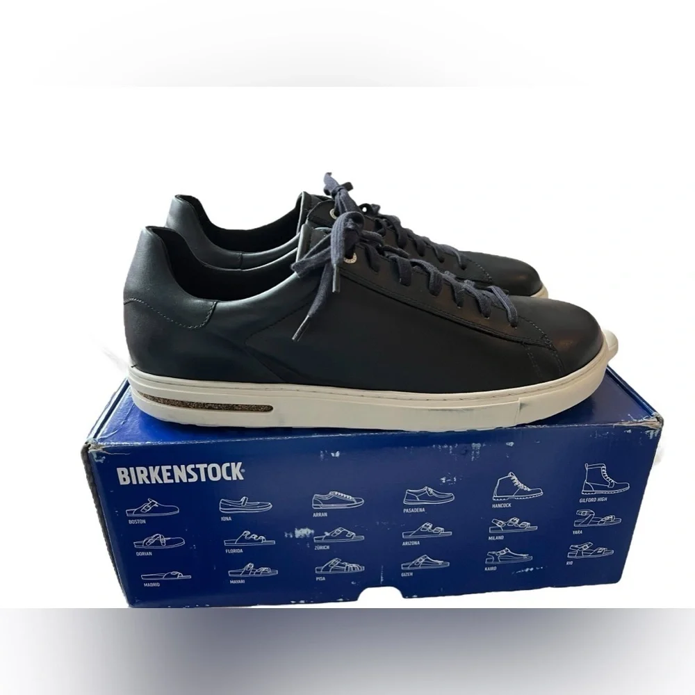 NIB Birkenstock Men’s Bend Low Leather Sneakers in Midnight Blue in size 13